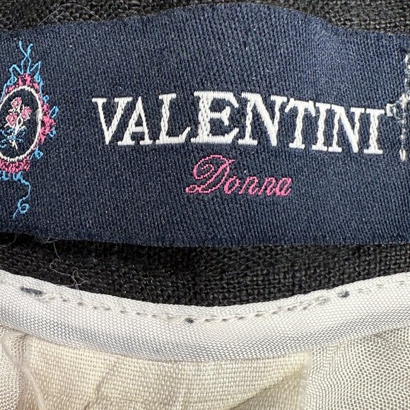 EUC Women's VALENTINI "Donna" Linen Wide Leg Pant Black‎ | Size Medium/42 - Picture 7 of 8